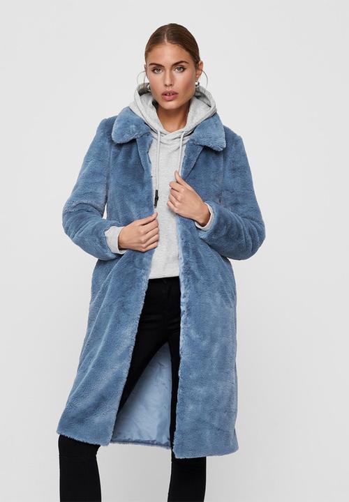 Jacqueline de Yong - Vivienne faux fur long - blue 
