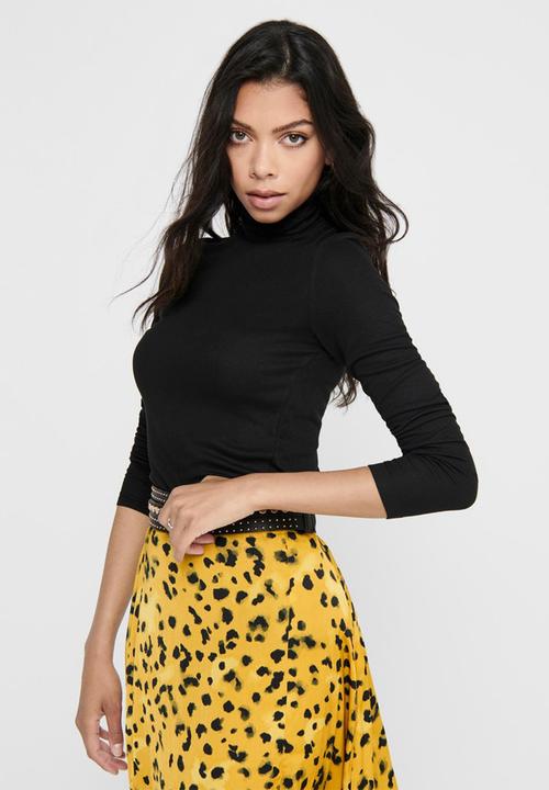 Jacqueline de Yong - Camini long sleeve rollneck top jrs - black