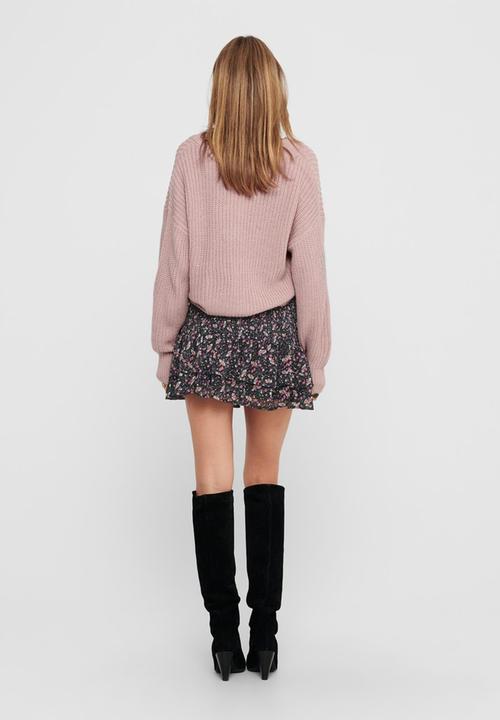Jacqueline de Yong - Justy long sleeve short cardigan knit - dusty pink 
