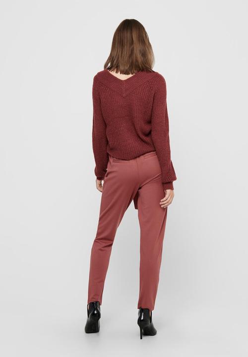 Jacqueline de Yong - Nolia megan long sleeve off-shoulder pullover - leather brown