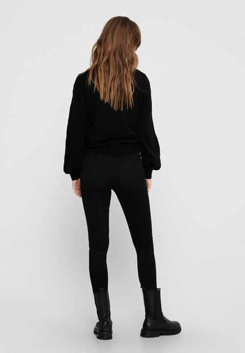 Jacqueline de Yong - Idina  long sleeve pullover knit - black