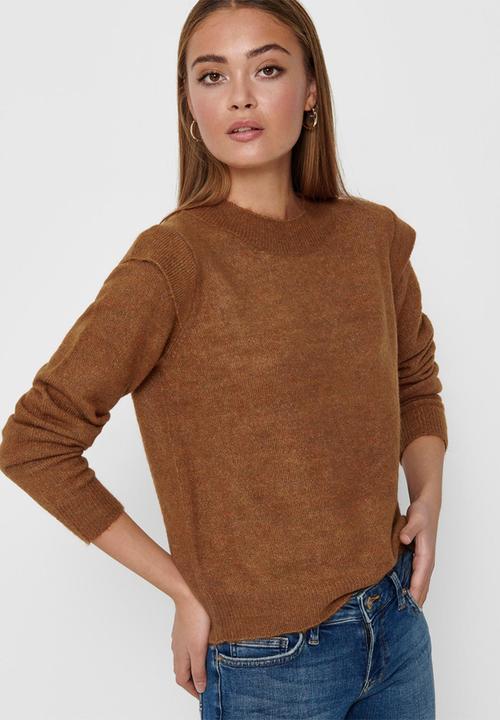 Jacqueline de Yong - Rachel long sleeve pullover knit - brown