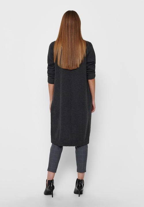 Jacqueline de Yong - Firez long sleeve long cardigan knit - grey