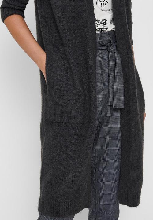 Jacqueline de Yong - Firez long sleeve long cardigan knit - grey