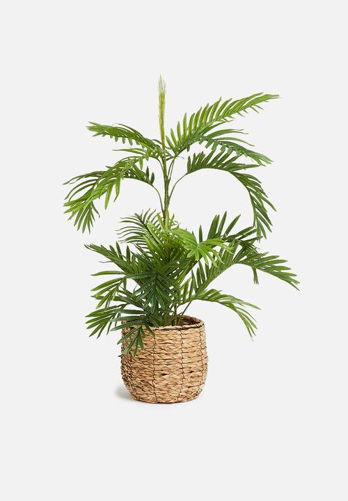 Silk By Design - Areca palm tree in pot - green 