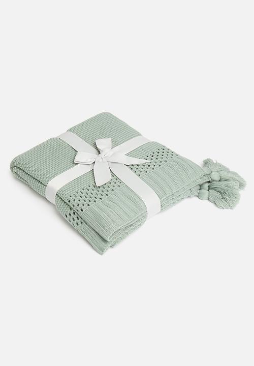 Sixth Floor - Anna knit throw - duck egg blue