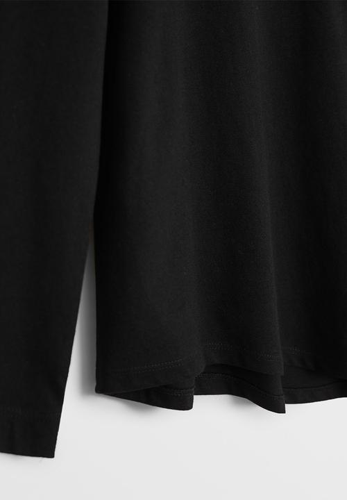 MANGO - Basica plain tee - black
