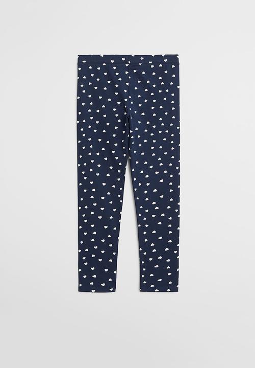 MANGO - Elio patterned leggings - blue & white 