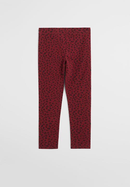 MANGO - Elio patterned leggings - red & black