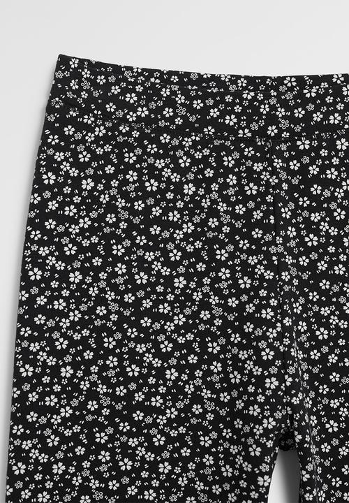 MANGO - Elio patterned leggings - black & white 
