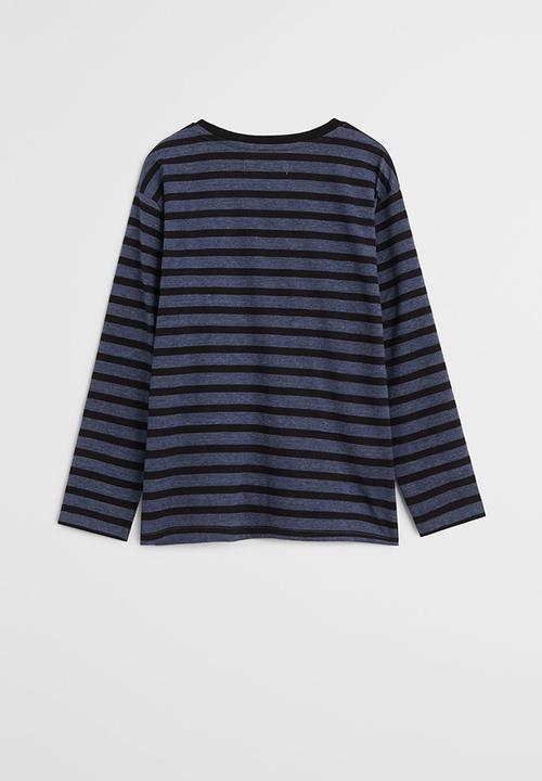 MANGO - Rayas long sleeve tee - navy