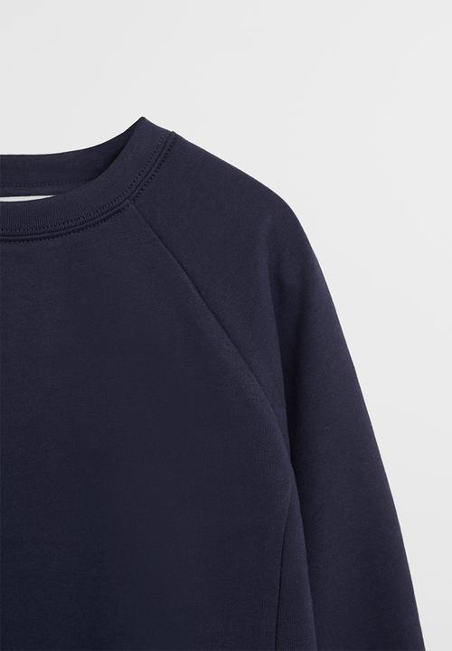 MANGO - Basic crew neck sweatshirt - navy