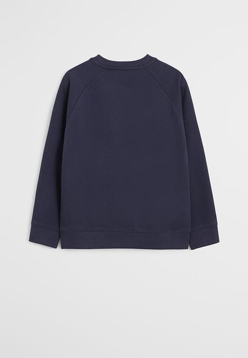 MANGO - Basic crew neck sweatshirt - navy