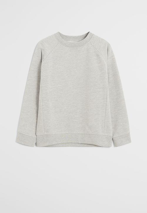 MANGO - Basic crew neck sweatshirt - grey