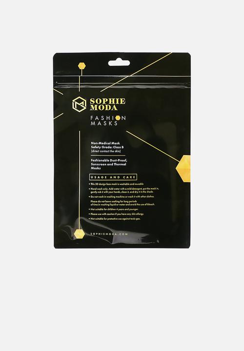 Sophie Moda - 2 pack lace face mask - black & white