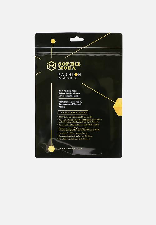 Sophie Moda - 3 face mask combo pack - black/grey/pink