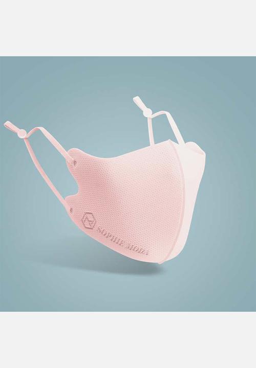 Sophie Moda - 3 pack adjustable fashion mask - black/pastel pink/grey