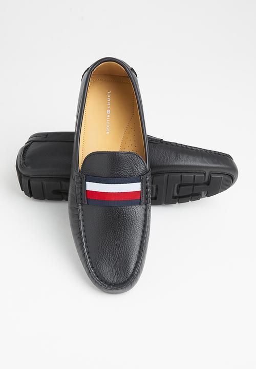 Tommy Hilfiger - Corporate vamp leather driver - black