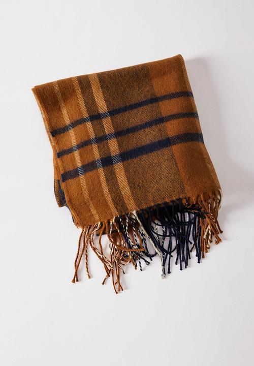 MANGO - Scarf alabama - medium brown
