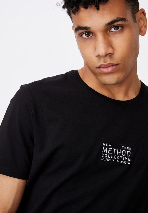 Factorie - Curved graphic T-shirt - black 