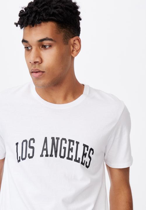 Factorie - Curved graphic t-shirt - white