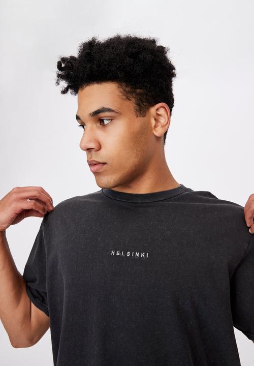 Factorie - Regular graphic t shirt - washed black