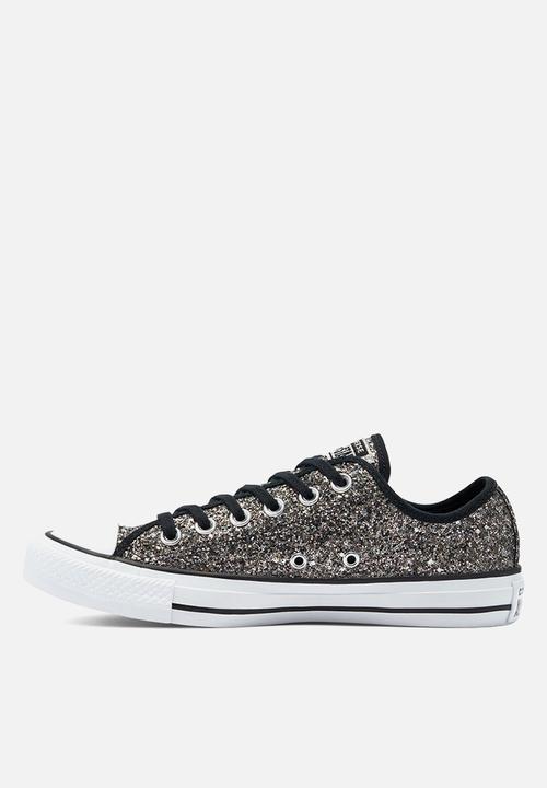 Converse - Chuck taylor all star all-over glitter ox - black/black/white