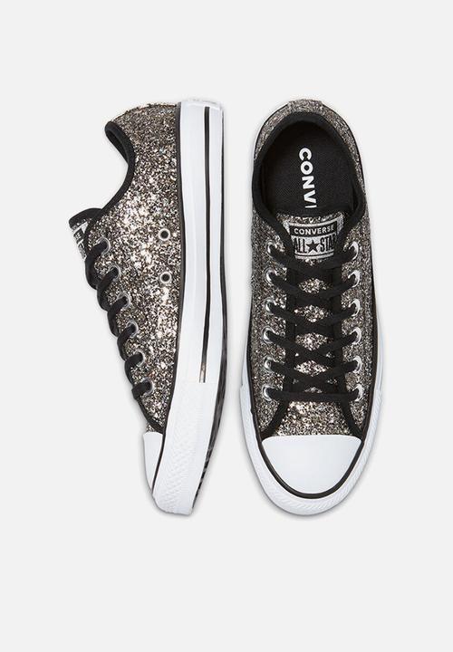 Converse - Chuck taylor all star all-over glitter ox - black/black/white