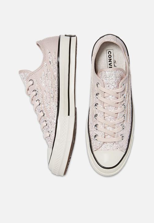 Converse - Chuck 70 archive glitter ox - silt red/egret/black - glitter shine