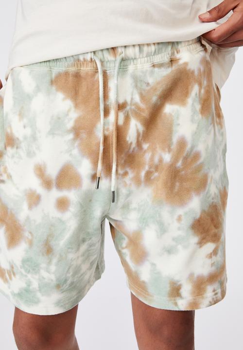 Factorie - Tie dye track short - sand sky tie dye
