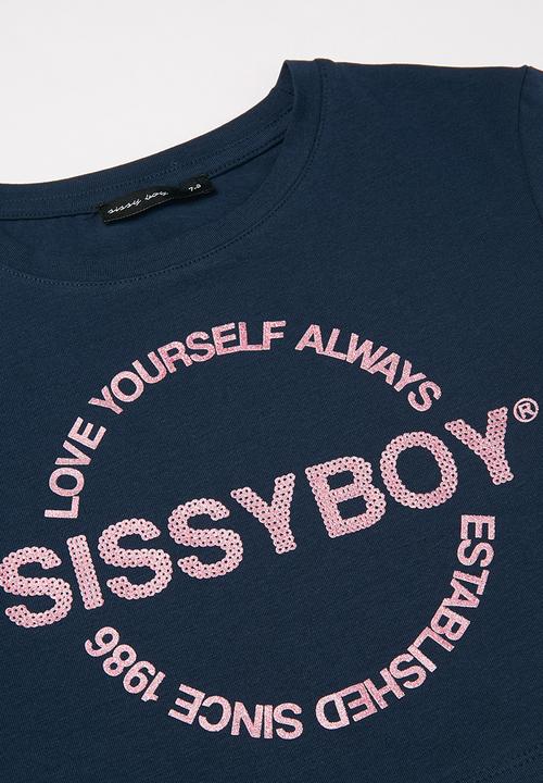 SISSY BOY - Pushing limits crop top - navy