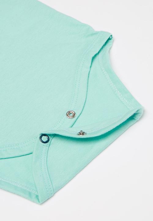 Quimby - Boys golfer & shorts set - light blue & grey 