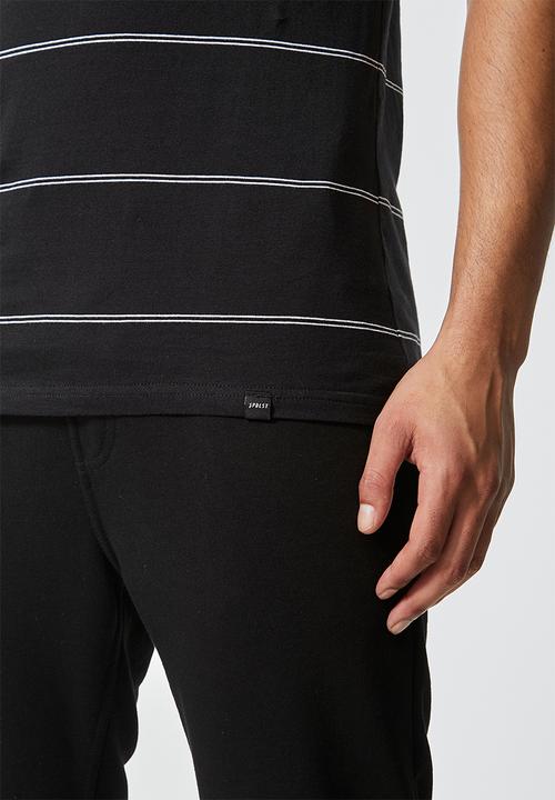 Superbalist - Nate short sleeve horizontal stripe tee - black & white