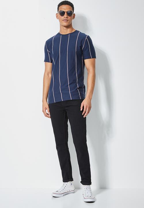 Superbalist - Nate sort sleeve vertical stripe tee - multi 