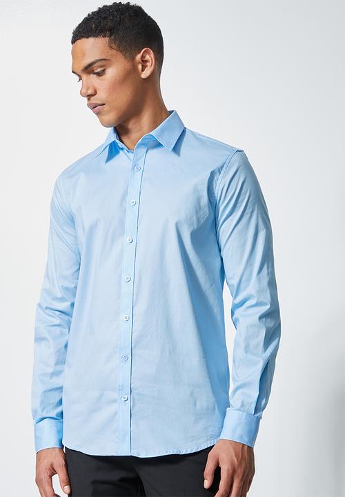 Superbalist - Jos slim fit long sleeve shirt - blue 