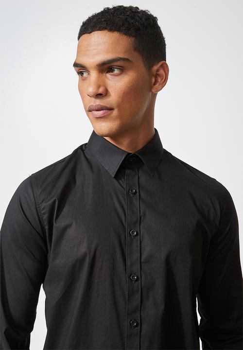 Superbalist - Jos slim fit long sleeve shirt - black