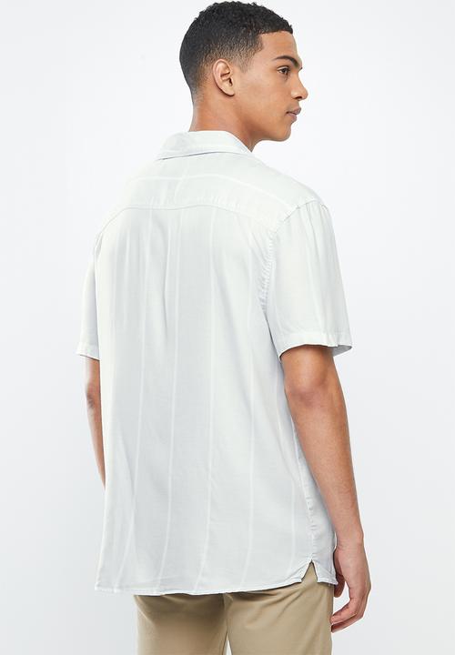 Cotton On - Textured short sleeve shirt - grey & white 