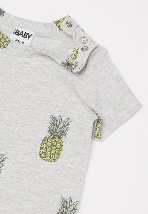 Cotton On - 2 pack short sleeve snap romper - multi