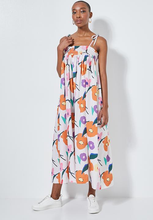 Superbalist - Strappy midi with shirred detail - multi 