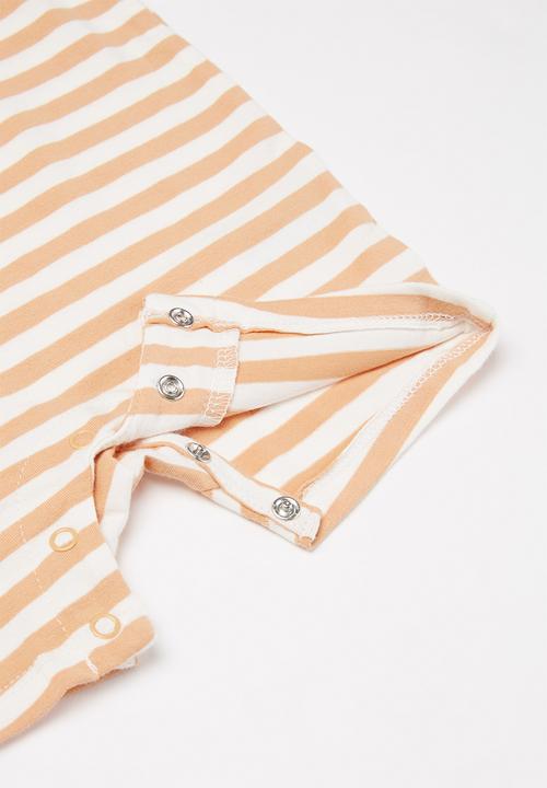 Cotton On - 2 pack short sleeve snap romper - floral & stripe