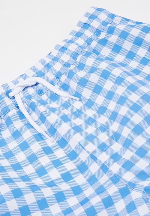 Free by Cotton On - Boys bailey boardshort - gingham check & blue bird