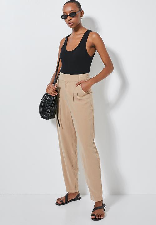 Superbalist - 2 pack lycra rib low scoop bodysuit - black & tobacco