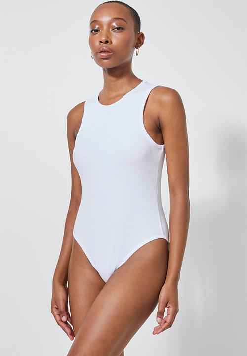 Superbalist - 2 pack lycra rib crewneck bodysuit - white & black