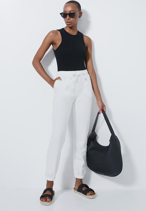 Superbalist - 2 pack lycra rib crewneck bodysuit - white & black