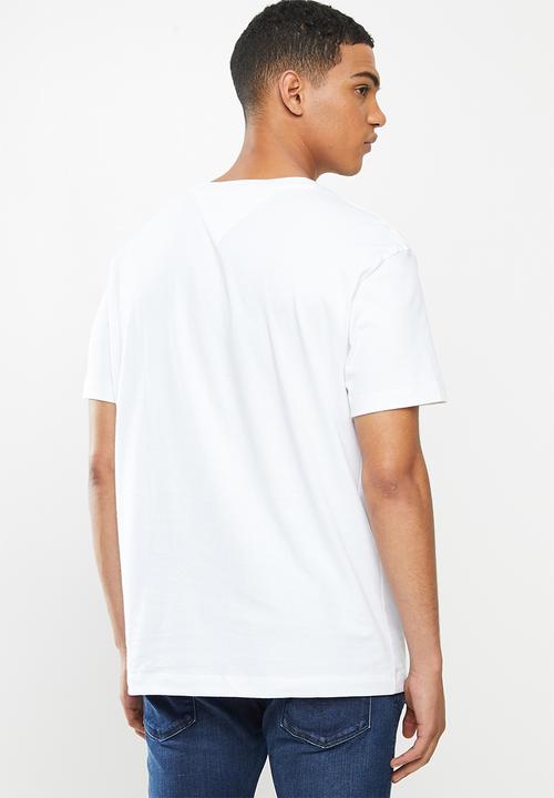 Tommy Hilfiger - Tjm plaid centre flag tee - white
