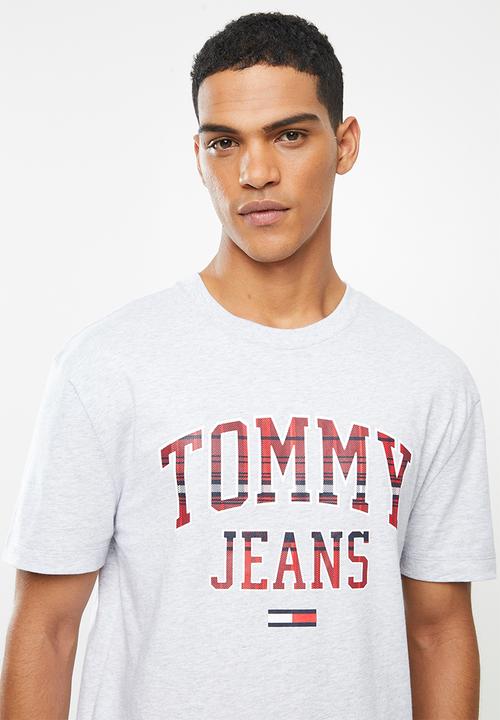 Tommy Hilfiger - Tjm plaid collegiate tee - grey 