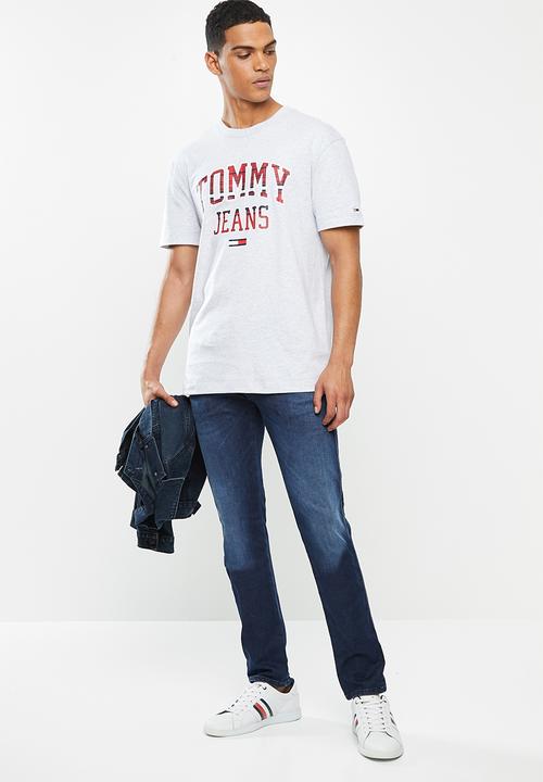 Tommy Hilfiger - Tjm plaid collegiate tee - grey 