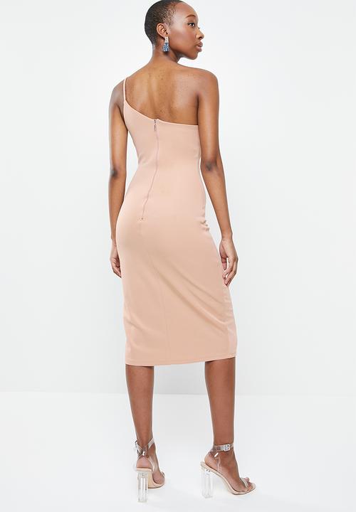 Blake - Asymmetric midi pencil dress - pink 