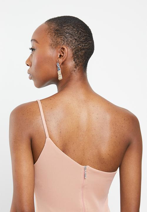 Blake - Asymmetric midi pencil dress - pink 