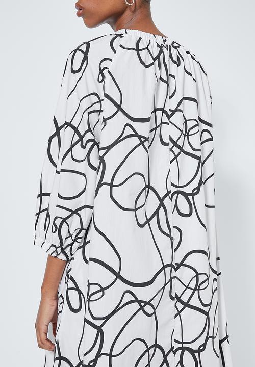 Superbalist - Volume midi with pockets - white & black 